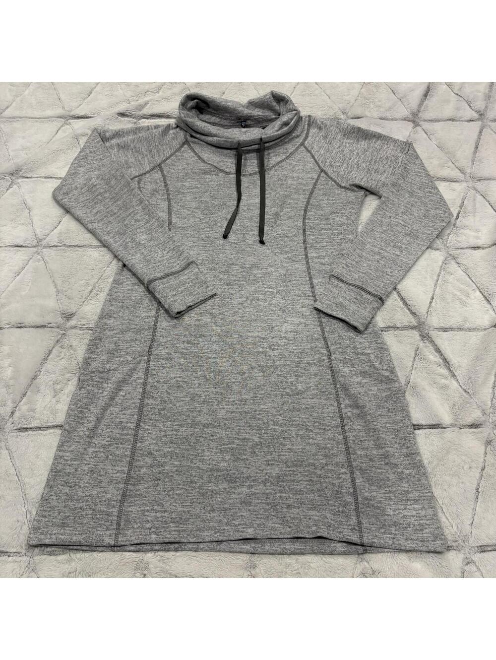 Kuhl Cozy Gray Women's Long Sleeve Cowl Neck Dress Large Soft